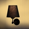 Devansh Metal Electric Wall Light in Black Colour with Black Shade Count of 1 Light