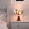 Devansh Lotus Bamboo  Table Lamp With Wood Pebble Lamp (12X12X17.25) Inches