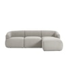 Zenliving Wood Left Aligned 3-Seater With Upholstery Non Storage Sofa In White Colour