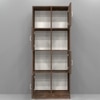 8 Shelves Semi Open Multipurpose Matrix Kitchen Cabinet In Cochwood Brown Finish