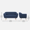 Colam Velvet 2 Seater Sofa in Navy Blue Colour