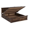 Prashiv Sheesham Wood Queen Size Bed In Provincial Teak Finish With Hydraulic Storage (60 x 78 inches)
