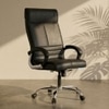Ettorez Amaze Premium Leatherette High Back Chair In Black Colour