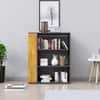 Hexa Engineered Wood Bookshelf Multipurpose Storage Rack in Slate Grey and Giant Wood Colour