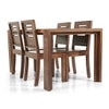 Kerry Solid Wood Dining Chair in Teak Finish & Wheat Brown Colour - Set of 2