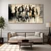 The Castle Decor Seven Running Horses Vastu Wall Art Wooden Framed 27x48 Inch