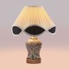Devansh Multi  Vintage  Cotton Pleated Shade Lamp With Wood & Mosaic Glass Base For Decoration/Office/Home/Gifting/Study For Decoration/Office/Home/Gifting/Study