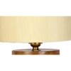 Conrad off-white cotton table lamp with Natural Wood Base