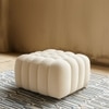 Wooden Twist Laruz Modern Tufted Design Footrest Pouf And Ottoman Bench in White Colour