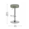 Doe Buck Linon Adjustable Bar Stool in Sage Colour with Chrome Base