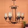 Eliante Mild Steel 6-Light Chandelier, Modern Metal Hanging Ceiling Light Fixture For Living Room