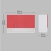 3 Doors Modular Wall Mounted Kitchen Cabinet With Organizer Shelf In Scarlet Red Finish