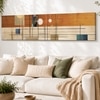 Abstract Geometric Linear Grid Canvas Wall Art 12 x 46 Inch