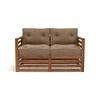 Raymond Wooden Sofa - Teak Finish (Safari Brown) (Finish : teak; Custom Set - Sofas : 0002; Standard Set - Sofas : none; Sofa Material : fabric; Sofa Size : regular; Sofa Type : regular; Colour : safari brown)