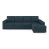 Apollo Sofa (Colour : Indigo Blue, Cushion : Hard, Back Type : Regular, Seating Capacity : Left Aligned 3 Seater + Left Aligned Chaise)