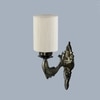 Devansh Metal Electric Wall Light in Antique Gold Colour with off-white Shade Count of 1 Light