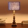 Devansh Blue Jute Table Lamp With Wood Natural Base (7X7X21.25 Inches)-13