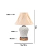 Devansh Off-White Cotton Shade Curtain  Lamp With Wood & Mosaic Glass Base For Decoration/Office/Home/Gifting/Study For Decoration/Office/Home/Gifting/Study