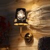 Devansh Metal Electric Wall Light in Gold Colour with Black Shade Count of 1 Light