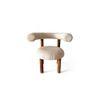 Westfield Sheesham Wood Mid Century Lounge Chair in Off White