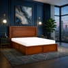 Sahaj Solid Wood Comfort Queen Bed Box Storage Provincial Teak Finish Mattress 60 x 78 Inches