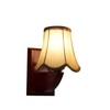 Devansh Wood Wall Mounted Lamp With Off-White Cotton Shade