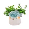 Enchanting Artificial Blue Bloom In White Planter