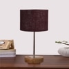 Devansh Brown Jute   Table Lamp With  Natural  Wood Base  & Steel Pipe (7X17 Inches)-17