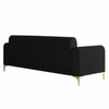 Veniza Velvet 3 Seater Sofa In Black Colour
