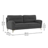 Osbert Velvet 3 Seater sofa in Dark Grey Color