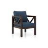 Alden 1 Seater Wooden Sofa (Indigo Blue Honduras)