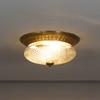 Telmor 11 Inch 2-Light Flush Mount Ceiling Light In Antique Brass Finish With Clear Star Diamond Cut Glass