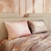 Stoa Paris 300TC UltrSatin Super King Bedsheet with 2 Pillow Covers Satin Super Grey Peach