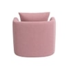 Oxford Boucle Fabric Lounge Chair in Pink Colour