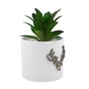 White 1 Pieces Succulent Artificial Plant With Pot