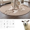 Handmade Round Natural Wool Rug Abstract Marble Beige 8 Feet Carpet