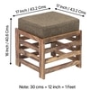 Houston Sheesham Wood Stool in Teak Finish with Jute Brown Cushion