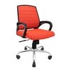 Smart Ergonomic Chair With Breathable Orange Mesh Fabric