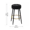 Doe Buck Tufted Counter Height Bar Stool in Black Colour with Gold Footrest