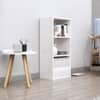 Hexa Engineered Wood Bookshelf Multipurpose Storage Rack in Frosty White Colour