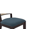 Argiro Solid Wood Dining Chair Set Of 2 In Mahogany Finish With Night Blue Velvet Fabric Colour
