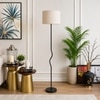 Forest White Jute Floor Lamp with Solid Wood