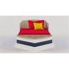 Sweet Sail Engineered Wood Box Bed in White and Oak Colour