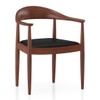 Dara Solid Wood Dining Chair in Honey Finish & Black Leatherette Colour