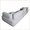 Auracurve Wood 5 Seater With Upholstery Non Storage Sofa In Grey Colour