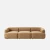 Zenliving Wood 3 Seater With Upholstery Non Storage Sofa In Beige Colour