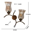 Devansh Metal Electric Wall Light in Gold Colour with Lavender Shade Count of 2 Lights