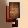 Devansh Solid Wood Electric Wall Light in Black Colour with Black Shade Count of 1 Light