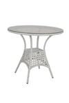 Griffith Wicker Table And Chair Set In  White And Black Dual Tone Finish
