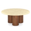 Enzo Set Of 2 Round Solid Wood Coffee Table In Amber Walnut Finish